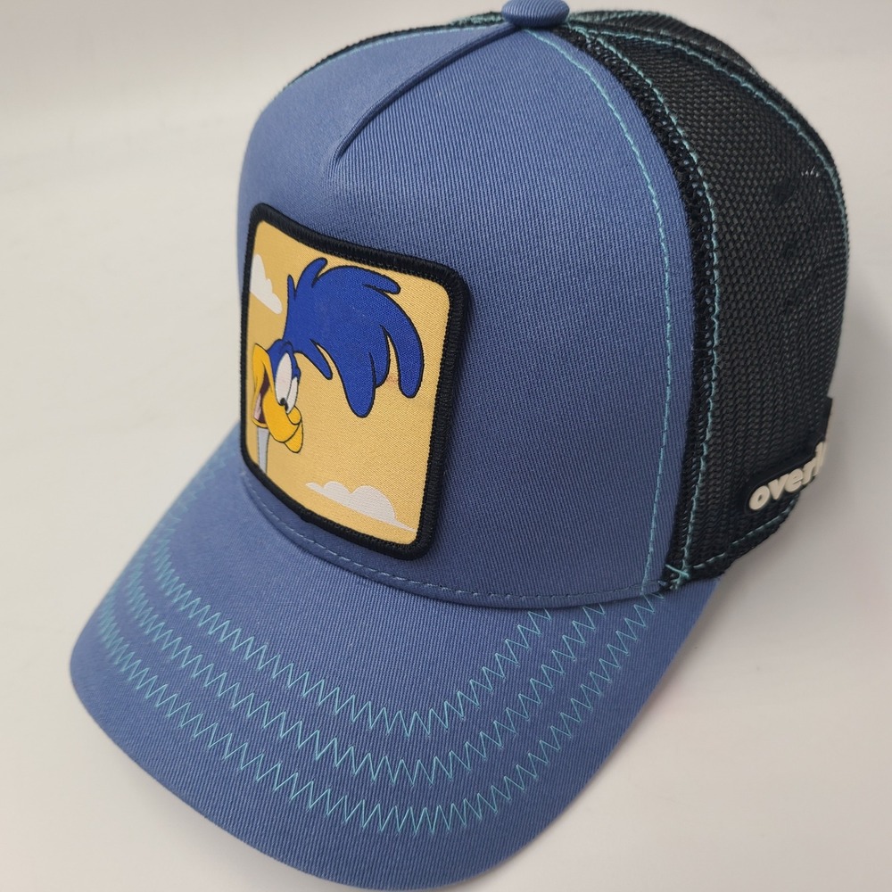 Overlord Hat Snapback Trucker Mesh Looney Tunes Blue Black Road Runner Patch Men